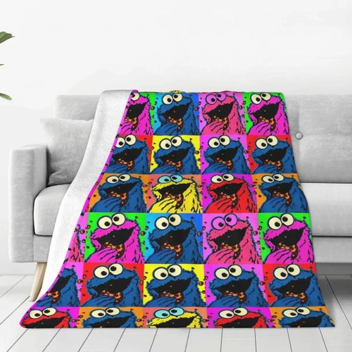 Couverture Tricotée Humoristique De La Rue Sésame, Couverture En Flanelle, Motif Dessin Anime, Douce Et Chaude, Imprimee