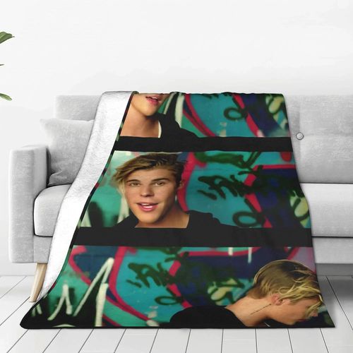 Couverture En Flanelle Avec Album De Justin Bieber, Couverture Creative Pour La Maison, 125 X 100 Cm, Couette Fine En Peluche