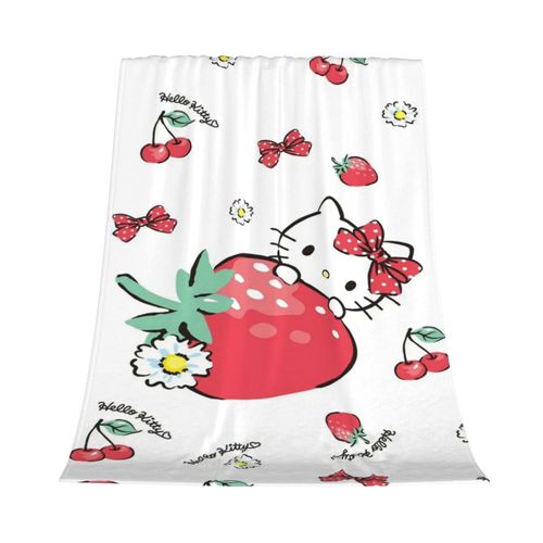 Couverture En Flanelle Ki-Tty Pour Lit, Canape, Literie, Decoration De Chambre