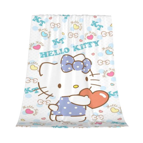Couverture En Flanelle Ki-Tty Pour Lit, Literie, Decoration De Chambre Et Canape