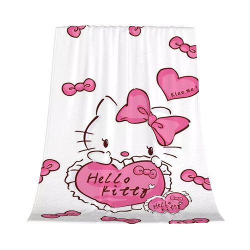 Couverture En Flanelle Ki-Tty Pour Lit, Literie, Decoration De Chambre Et Canape