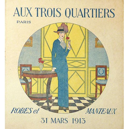 Aux Trois Quartiers - Paris 1913 - Gravure