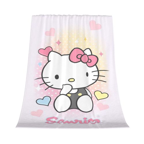Couverture En Flanelle Ki-Tty Pour Lit, Literie, Decoration De Chambre Et Canape