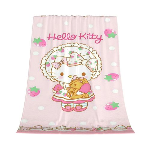 Couverture En Flanelle Ki-Tty Pour Lit, Canape, Literie, Decoration De Chambre