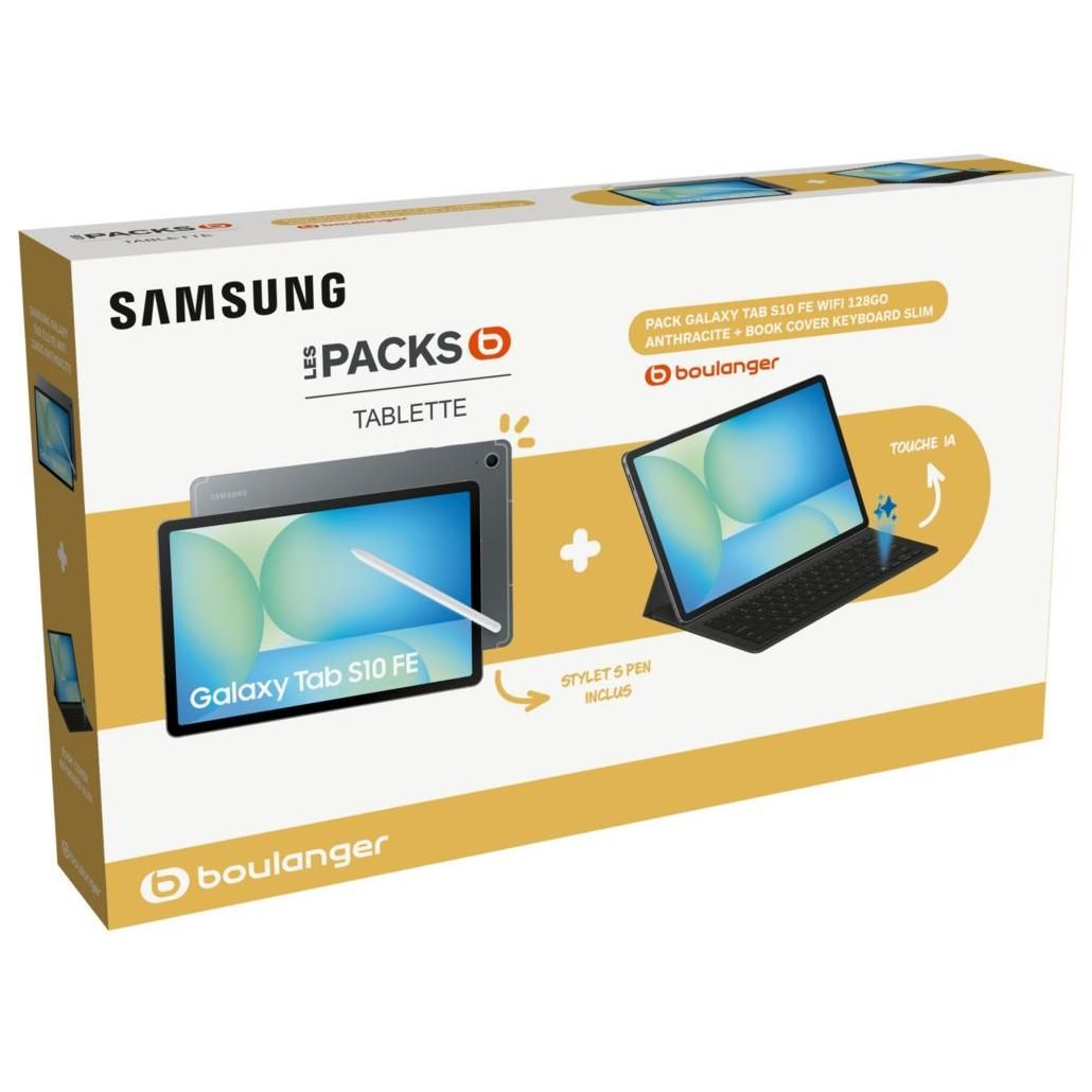 Tablette SAMSUNG Pack Galaxy Tab S10 FE 128Go + BookCover