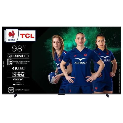 TV QD-Mini LED Tcl 98C69K 249 cm 4K UHD 2025 Aluminium brossé