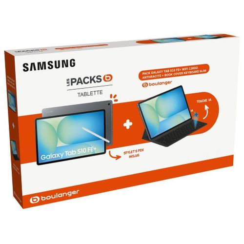 Tablette SAMSUNG Pack Galaxy Tab S10 FE+ 128Go + BookCover Keyboard Slim + S Pen inclus