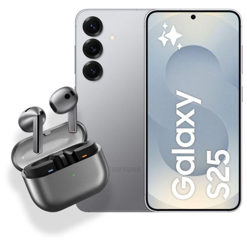 Smartphone SAMSUNG Pack S25 Gris 128Go + Buds 3 Gris