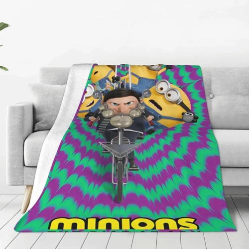Couverture Polaire Corail En Peluche Avec Affiche Des Minions : L'ascension De Gru, Kevin Bob Stuart, Dr Nefario, Couverture De Voyage Light