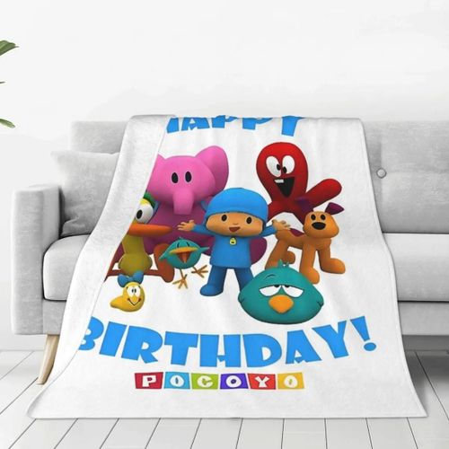 Couverture Chaude De Camping P-Pocoyo, Couverture De Télévision Humoristique, Joyeux Anniversaire, Couvre-Lit En Flanelle Pour Decoration Intérieure