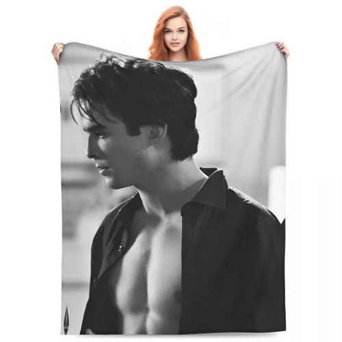 Couverture Damon Salvatore En Flanelle Depuis 1864, Light Et Fine, Pour Lit, Chambre A Coucher, Couette