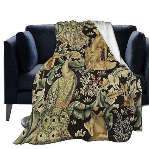 Couverture En Flanelle Ultralight, Tissu Forêt, William Morris, V280