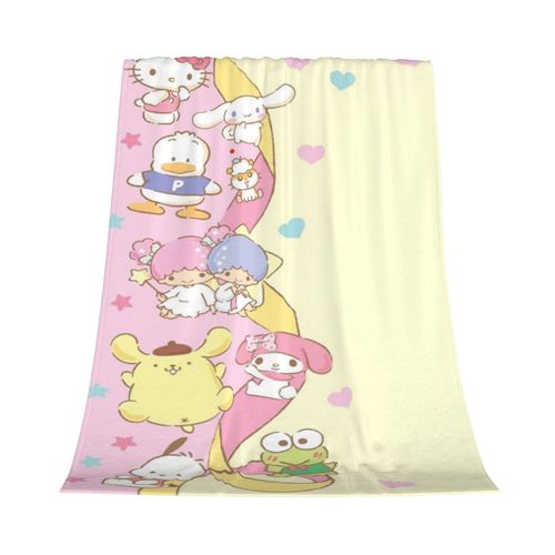 Couverture En Flanelle Ki-Tty Pour Lit, Canape, Literie, Decoration De Chambre