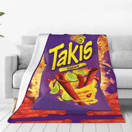 Couverture Décorative En Flanelle Avec Chips Tortilla Mexicaines Takis Chili Pour L'extérieur, Couvre-Lit Doux Et Chaud, Cadeau D'anniversaire
