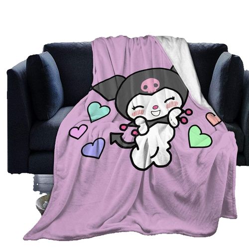 Couverture Polaire My Melody Et Kuromi En Micropolaire, Douce, Chaude Et Light, Pour Lit Ou Canape-X117