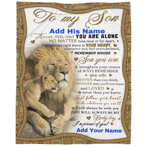 Couverture Lion Personnalisée Super Douce Et Confortable, Cadeau Pour Maman Et Papa