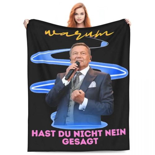 Couverture Multifonction En Polaire Chaude Pour Voiture, Motif Chanteur Roland Kaiser Schlager, Decoration D'intérieur Vintage, Musique Pop