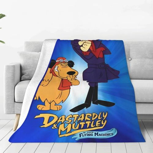Couverture Muttley Wacky Races, Motif Dessin Anime Vintage, En Laine, Amusante Et Chaude, Pour Toutes Les Saisons