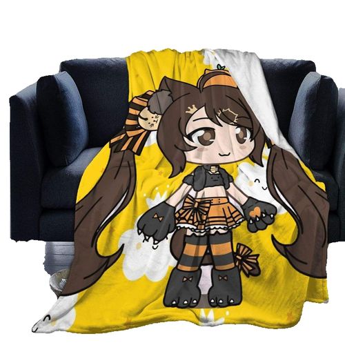 Couverture Gacha Girl Life Pour Adultes Et Enfants, Ultra Douce, Anti-Boulochage, Lestée, Imprimee Dessin Anime, Pour Canape, Chaise Et Bureau, X456