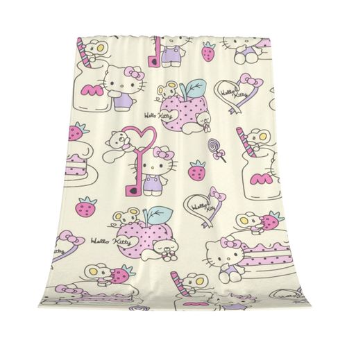 Couverture Sans Couture Ki-Tty, Decoration De Chambre, Couvertures En Flanelle Pour Lit Et Canape