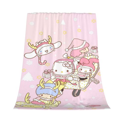 Couverture En Flanelle Ki-Tty Pour Lit, Canape, Literie, Decoration De Chambre