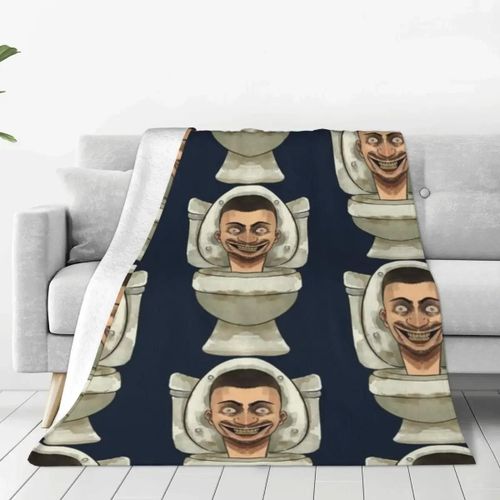 Couvertures De Toilette En Flanelle Skibidi De Qualité, Douces Et Durables, Jeté De Télévision Maléfique, Pour Chaise De Camping D'automne, Canape-Lit, Couvre-Lit Fantaisie