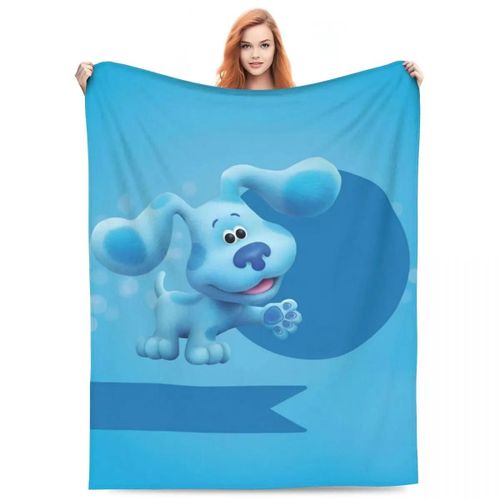 Couvertures Tricotées En Flanelle, Couvertures De Lit, Couvre-Lit Portable Ultra-Doux Et Chaud, Série Télévisée De Dessins Animes Blues Clues