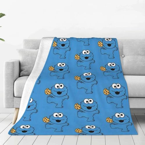 Couverture En Laine Mignonne De S-Sesame Street Cookie, Couverture De Dessin Anime Comique Géniale Pour La Maison, L'hôtel, Le Canape, Le Couvre-Lit