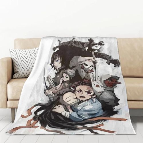 Housse De Coussin Et Couette Pour Canape Demon Slayer D'automne, Couverture Moelleuse Et Personnalisée, Couvertures Et Plaids En Microfibre, Couvre-Lit Pour La Sieste