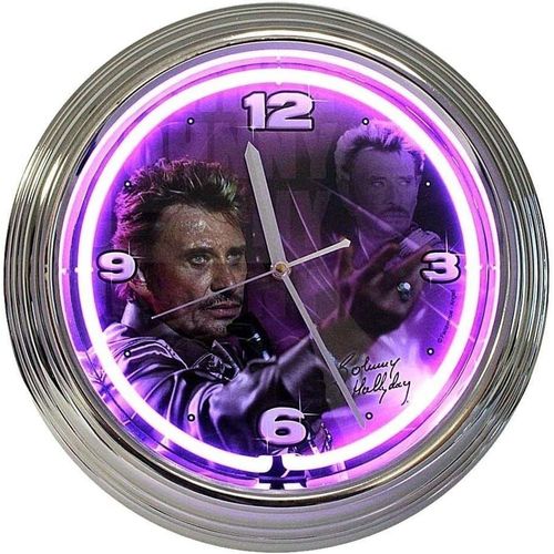 Johnny Hallyday - Pendule néon ROS 39 CM