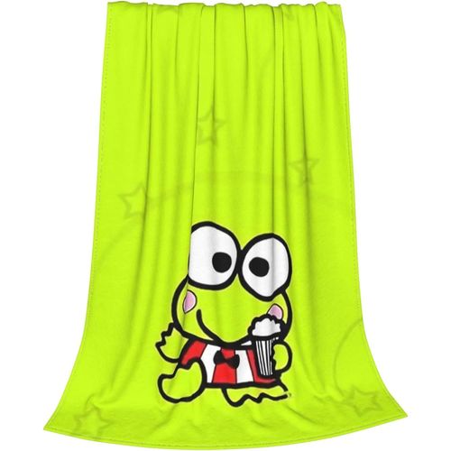 Couverture En Flanelle Douce Avec Motif De Grenouille Aux Grands Yeux, Ideale Pour Les Enfants Et Les Adultes