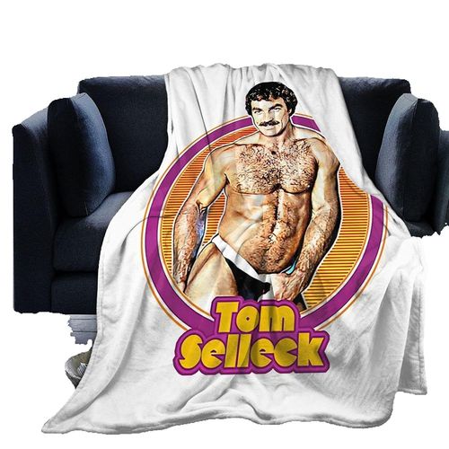 Couverture Ultra Douce En Micro-Polaire, Decoration D'intérieur, Jeté Léger Pour Canape-Lit, Motif Sexy Tom Selleck Q19