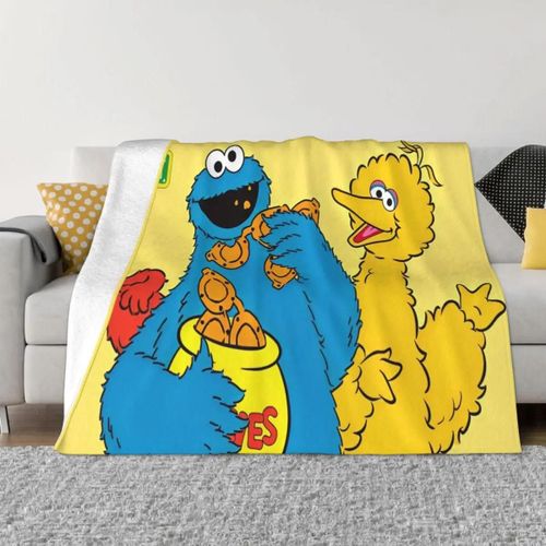 Couverture En Laine De Dessin Anime S-Sesame Street, Couverture Comique Géniale Pour La Maison, Couvre-Lit 125 X 100 Cm