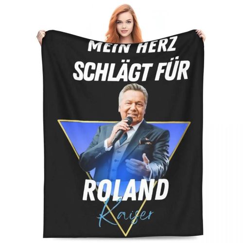 Couverture Multifonction Roland Kaiser Schlager Singer Merch Home Decorative Pop Music Throw Blankets Flanelle Ultra-Douce Pour Canape