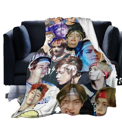 Couverture Polaire Douce Et Confortable Kim Taehyung Pour Canape, Bureau, Voiture, Lit, Canape, Froissée Et Moelleuse, Grande Taille, Style Élégant Et Moderne