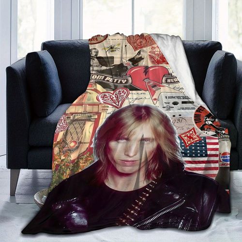 Une Couverture En Flanelle Super Douce Conçue Avec L'inspiration Creative De Tom Petty, Parfaite Pour Un Salon Chaleureux Et Confortable, Une Utilisation Au Bureau, Une Decoration De Ca