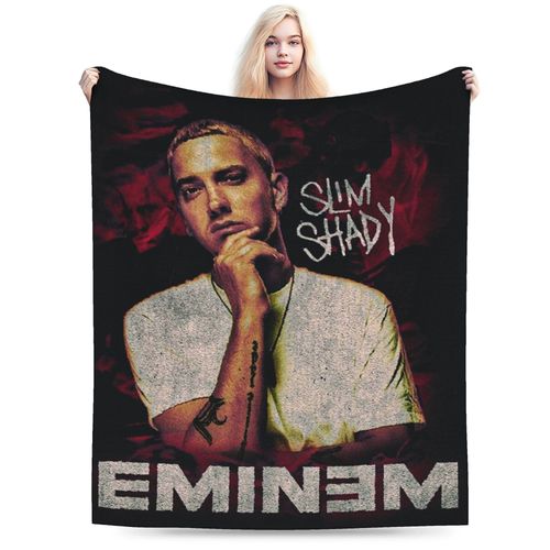 Couverture En Flanelle Polaire Ultra Douce Inspiree D'eminem - Chaude Et Confortable, Polyvalente Pour Salon, Bureau, Canape, Voyage Toutes Saisons - Accessoires De Decoration Pour La M