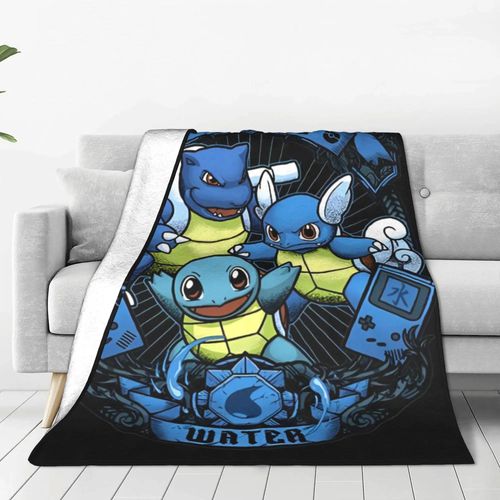 Couverture Polaire Pokémon Blastoise, Motif Dessin Anime, Couverture Ultra Douce Et Portable, Ideale Pour La Maison Ou Le Lit