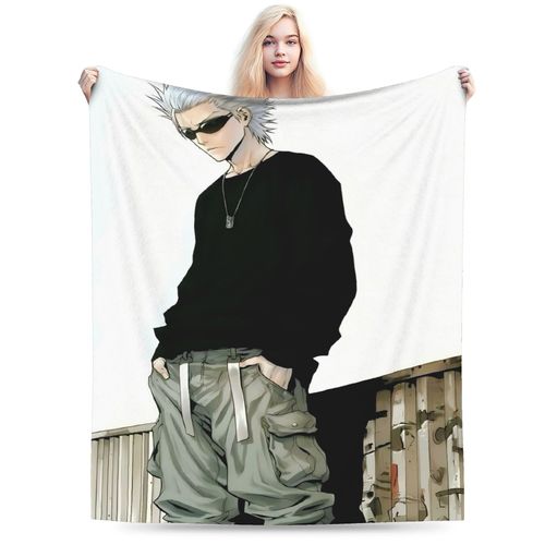 Couverture En Flanelle Ultra Douce Inspiree Du Dessin Anime Avec Un Design De Personnage Élégant, Jeté De Salon Confortable, Decoration De Canape De Bureau, Cadeau De Voyage Toutes Sais