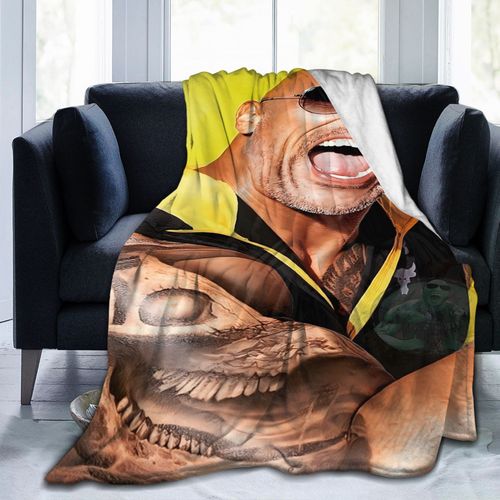 Couverture En Flanelle The Rock Johnson – Douce Et Confortable, Toutes Saisons, Avec Un Motif De Tatouage Vibrant, Ideale Pour La Maison, Le Bureau Ou Le Canape – Cadeau Ideal Pour Une