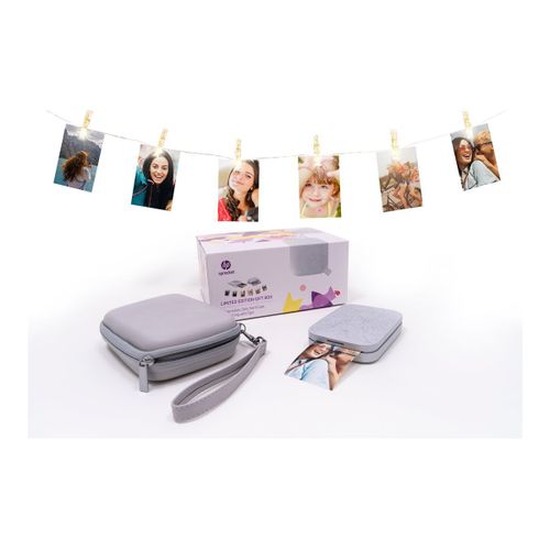 HP Sprocket 200 perle luna - Imprimante photo couleur - zinc - 50.8 x 76 mm  - Bluetooth 5.0 - avec Papier photo HP ZINK Sticky-Backed