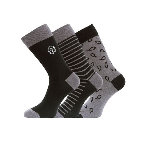 Lot De 3 Paires De Chaussettes De Ville Fantaisies En Coton Peigné