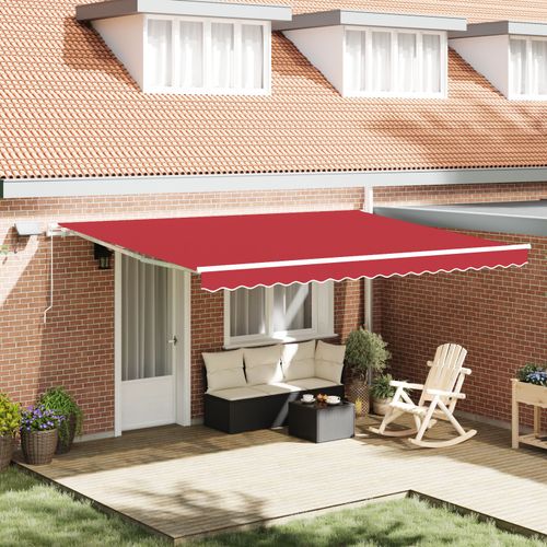 Store Rétractable Manuel Vidaxl Avec Led Rouge 450x350 Cm, Tissu De Rechange Pour Store Vidaxl 4,5x3,5 M Rouge