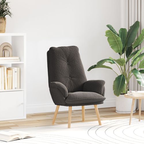Vidaxl Chaise Relaxante Gris Foncé En Tissu Imitant La Laine