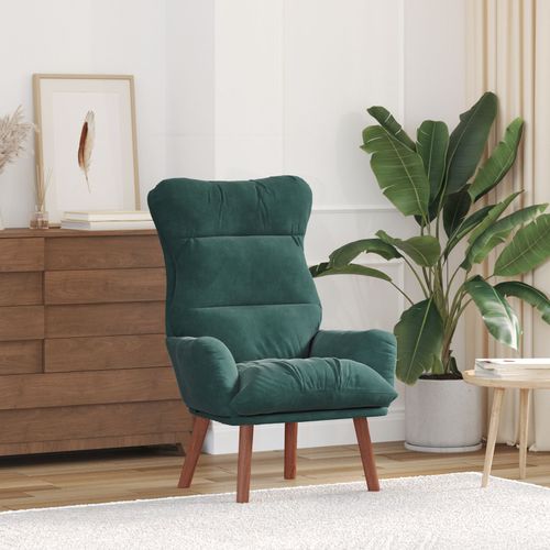 Vidaxl Fauteuil Relaxant En Velours Vert Foncé