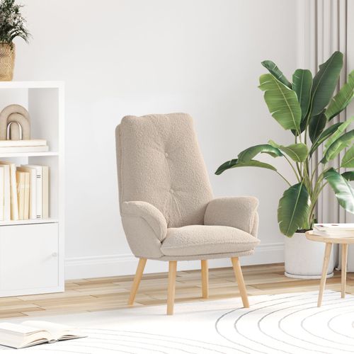 Vidaxl Fauteuil Relaxant Grise Clair En Tissu Effet Laine Bouclée