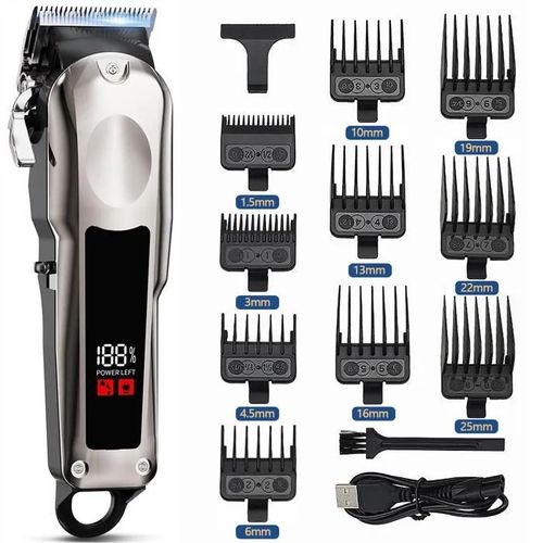 Noir - Tondeuse Cheveux Hommes Professionnel 7200tr/Min,Sans Fil Tondeuse Precision Rechargeable,Rasoir Electrique Led Tondeuse Cheveux