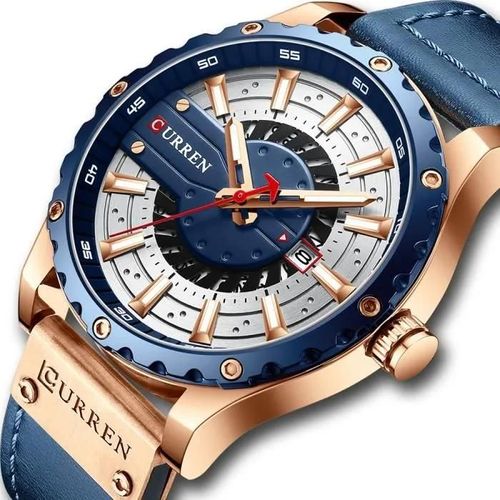 Or Rose Bleu - Lingyue Montres Hommes Top Marque Mode Montre-Bracelet En Cuir Mains Lumineuses Auto Date Quartz Montre Hommes