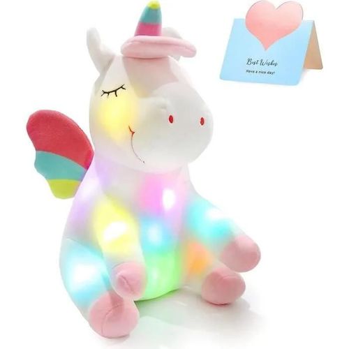 Illuminez Le Jouet Peluche Licorne Lumineuse Avec Veilleuses Led Colorées Rougeoyantes Cadeaux D\'anniversaire Pour Filles 25cm