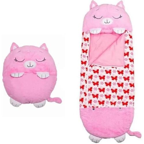 Sac De Couchage Enfant Duvet Avec Oreiller 137*50cm - Happy Nappers - Rose - Rectangulaire